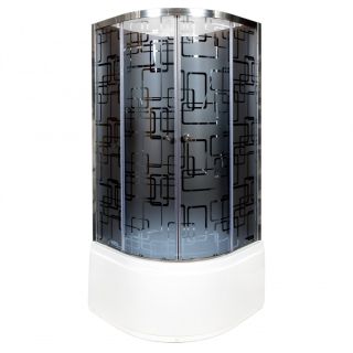 Душевая кабина Deto BМ4590 N (без крыши) BLACK 90х90х208см